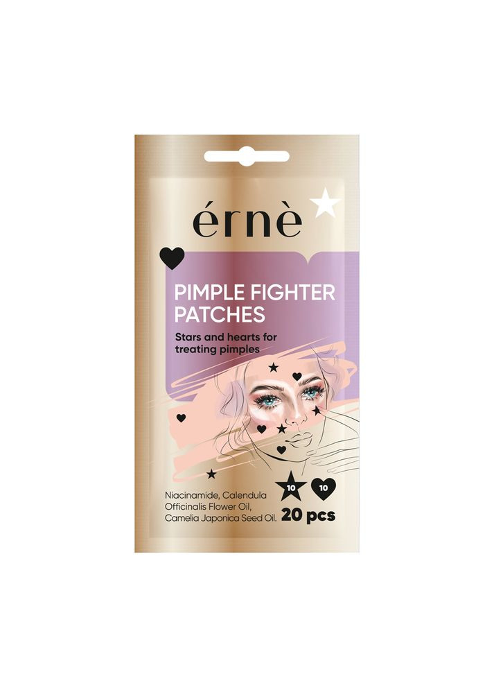 Точечные патчи против прыщей, 20 шт. (сердца и звездочки) Erne (314904292)