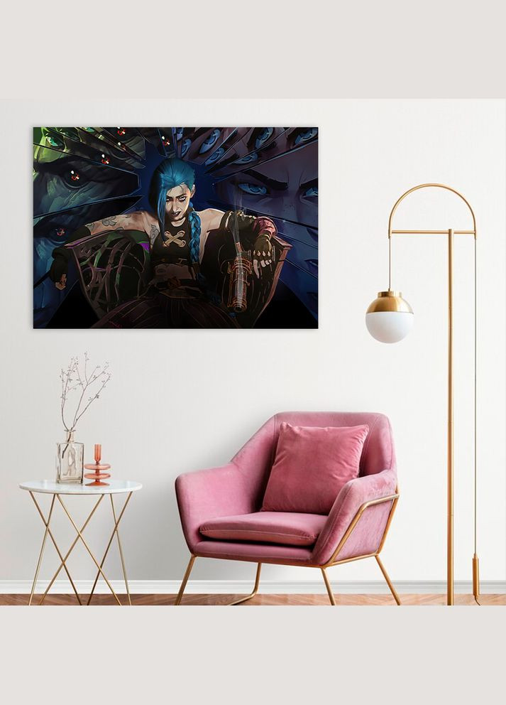 Плакат- на стену с оригинальным принтом аниме-мультсериала Arcane Аркейн "Jinx Джинкс злорадства" А0 Кавун постер (316208610)