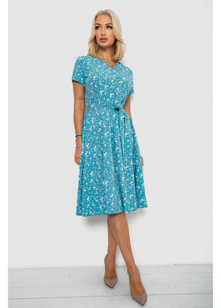 Бірюзова сукня софт з принтом,, 230r1111 Ager
