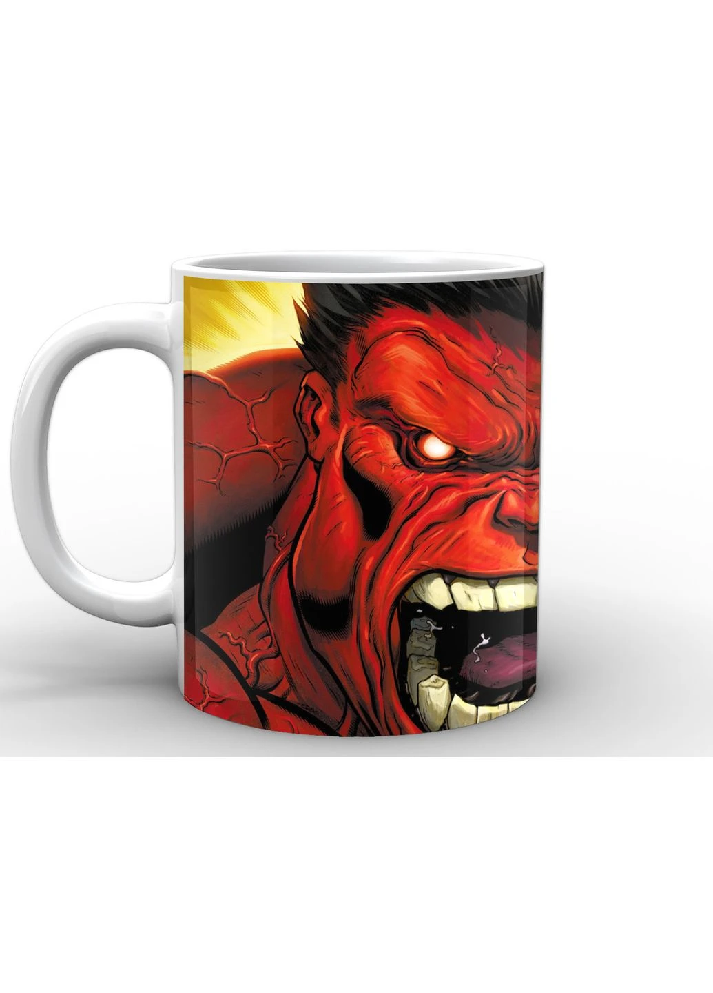 Чашка з принтом біла Халк Hulk агресія HU.02.004 Кружка керамічна 0,33 GeekLand (378967811)