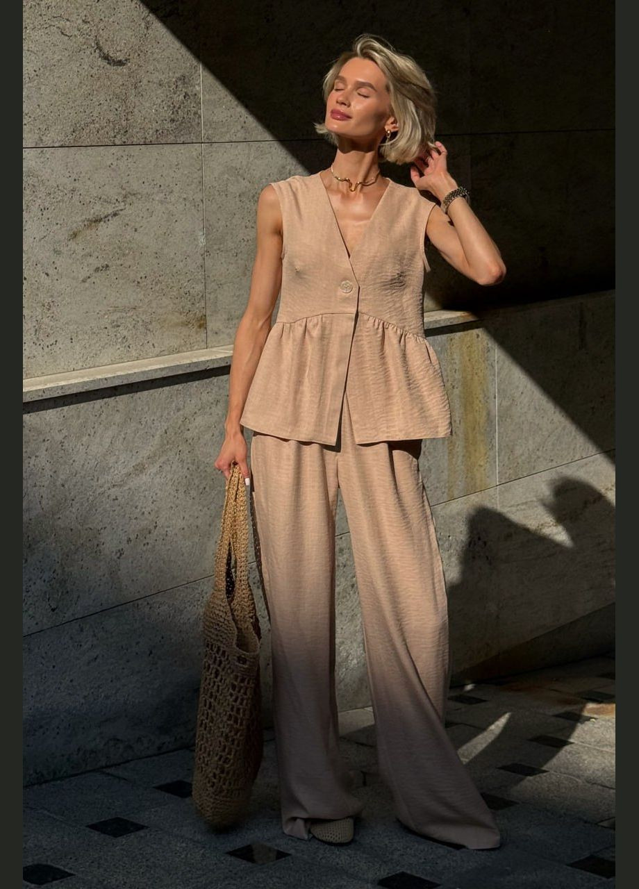 Літній костюм із льону кольору кориця Jadone Fashion (339882974)