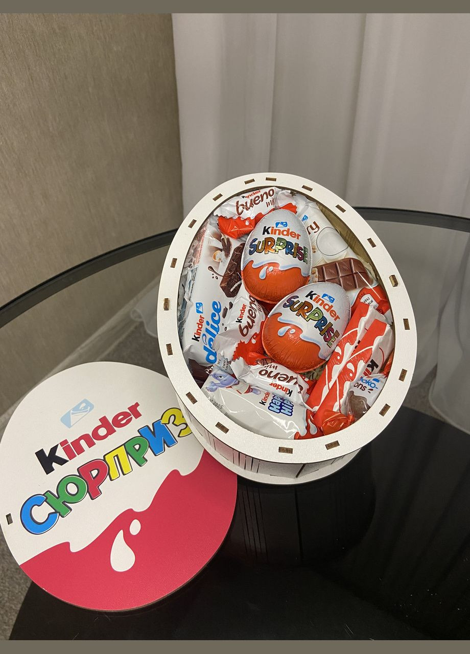 Подарунковий бокс “Kinder Surprise” S | Солодкий набір з кіндерів, 20×16×8 см No Brand (340489894)