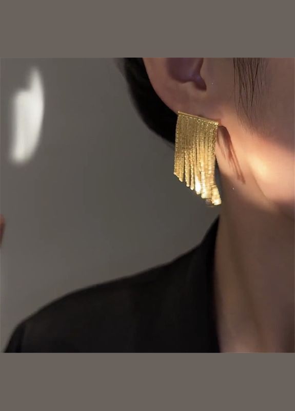 Сережки цвяшки з ланцюжками сережки-шторки (12-202) No Brand (314931212)