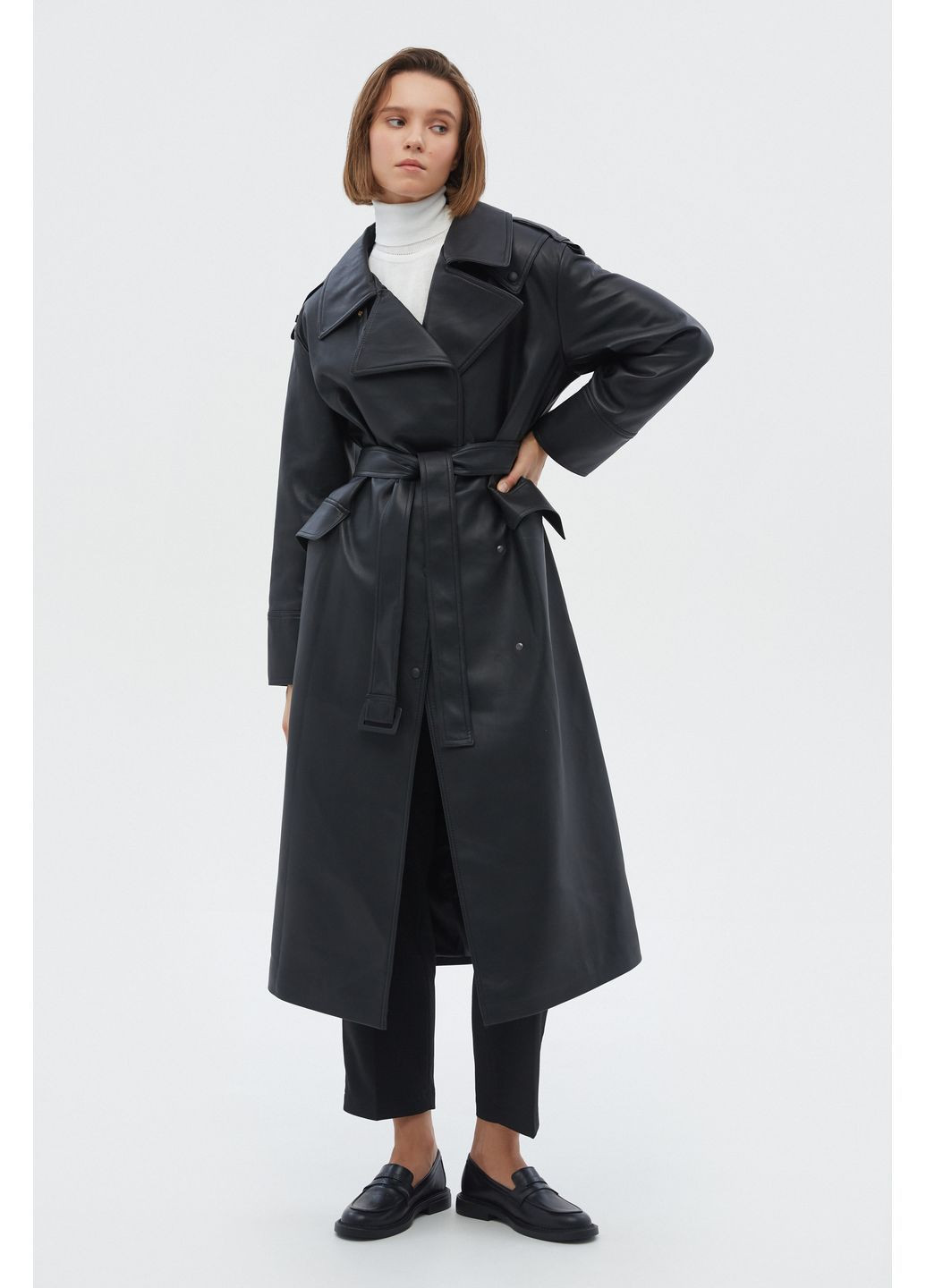 Тренч, цвет черный Estro демисезон (369720210)