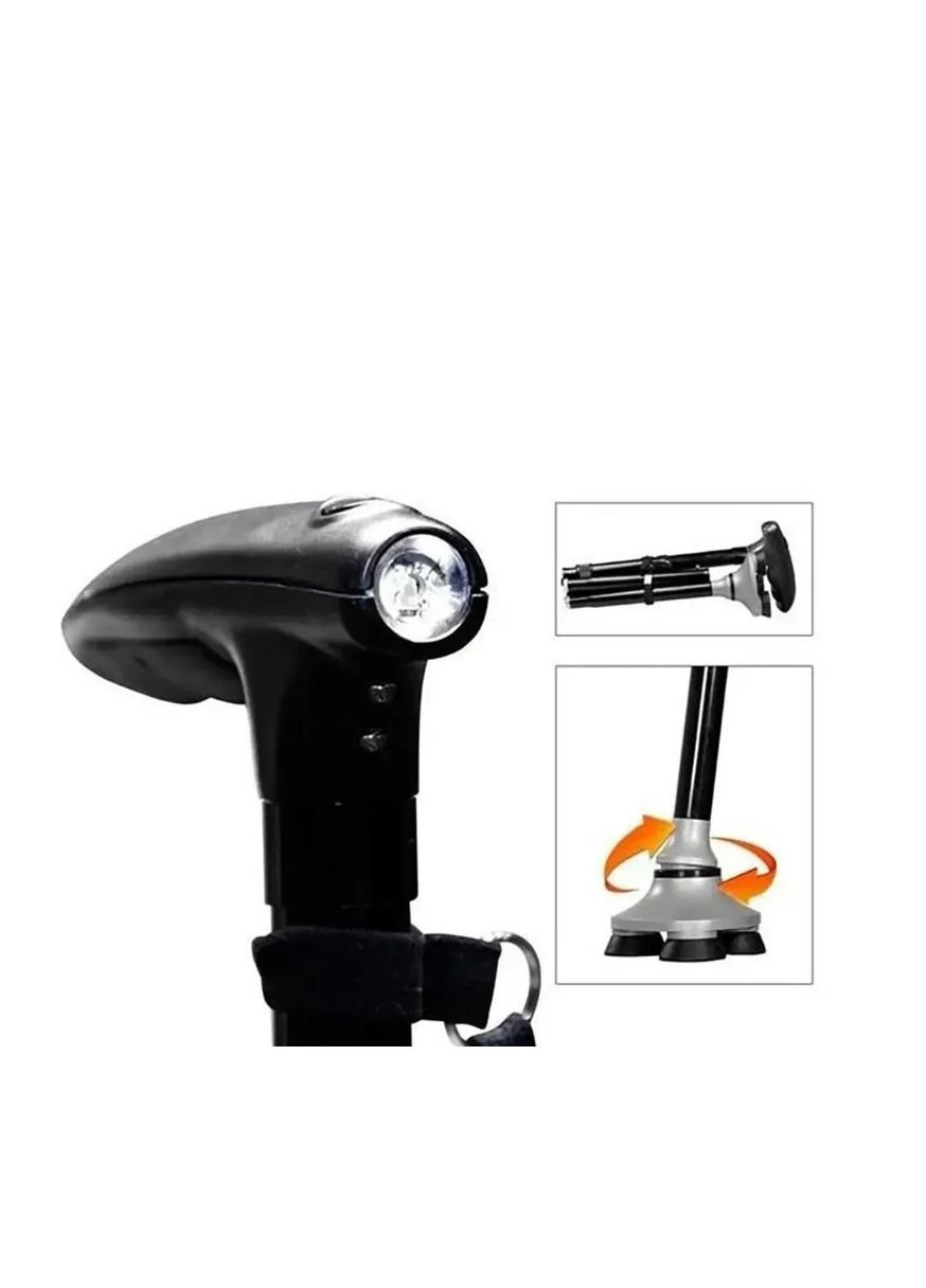 Телескопічна складна тростина з ліхтариком 83-95 см, Trusty Cane / Розкладна тростина / Тростина з підсвічуванням No Brand (357226551)