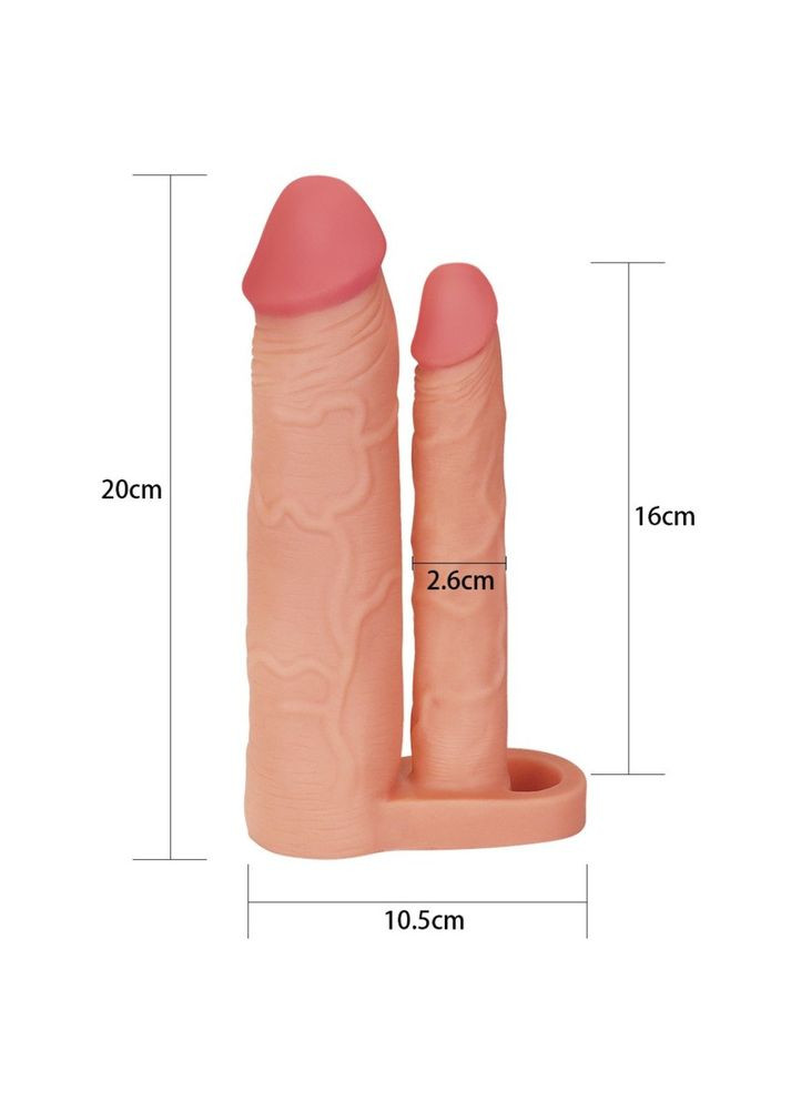 Насадка страпон на член для подвійного проникнення "6,25" The Ultra Soft Double" Lovetoy (302671045)