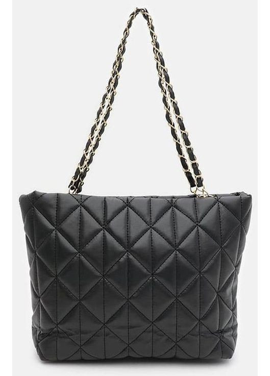 Сумка шоппер жіноча з екошкіри на плече велика Чорний 39086 Monsen (353302665)