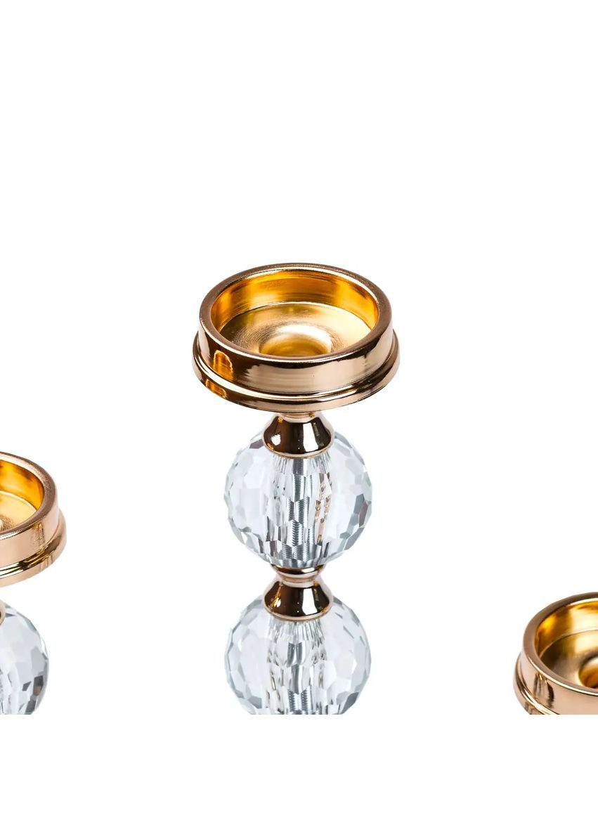 Набір свічників у європейському стилі 43/34/27 см на металевій ніжці TS Kitchen (322503866)