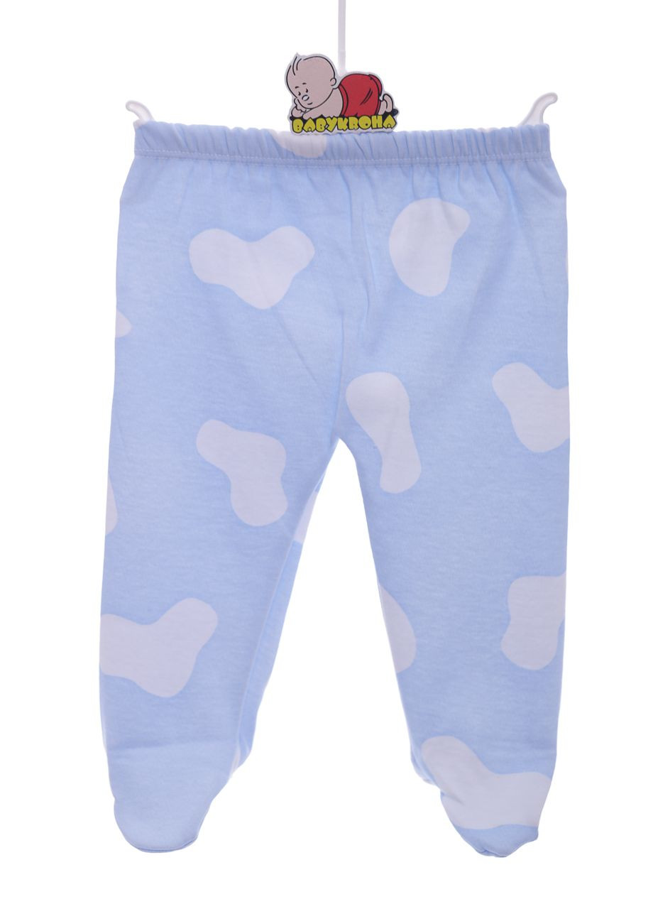 Блакитна всесезон піжама з довгим рукавом для хлопчика трикотажна з корівкою блакитна 86 см (37248) BABYKROHA