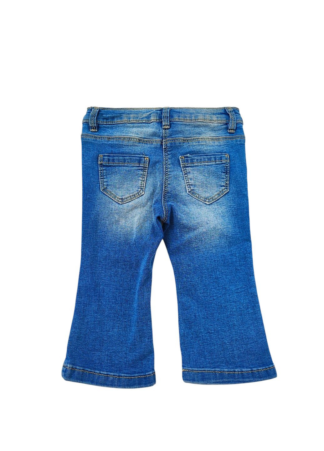 Синие демисезонные клеш детские джинсы для девочки 74 синий (0280) OVS