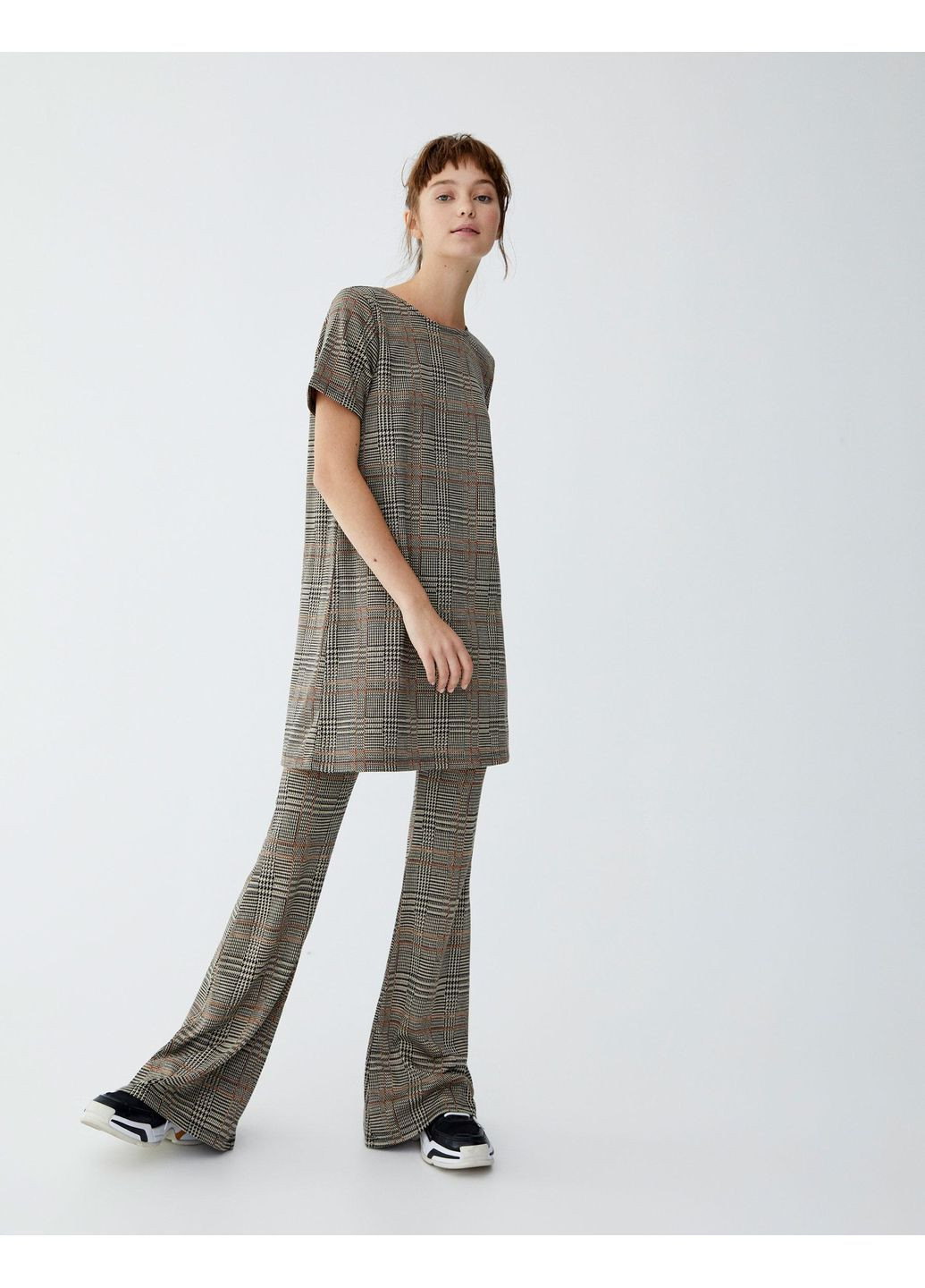 Штаны демисезон,бежевый-черный-коричневый, Pull & Bear (368151294)