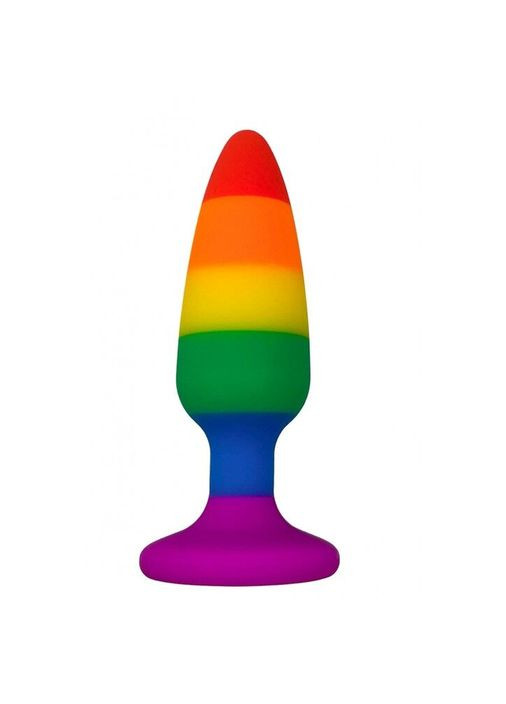 Силиконовая анальная пробка Hiperloo Silicone Rainbow Plug L, диаметр 3,9 см, длина 13,1 см Wooomy (297516562)