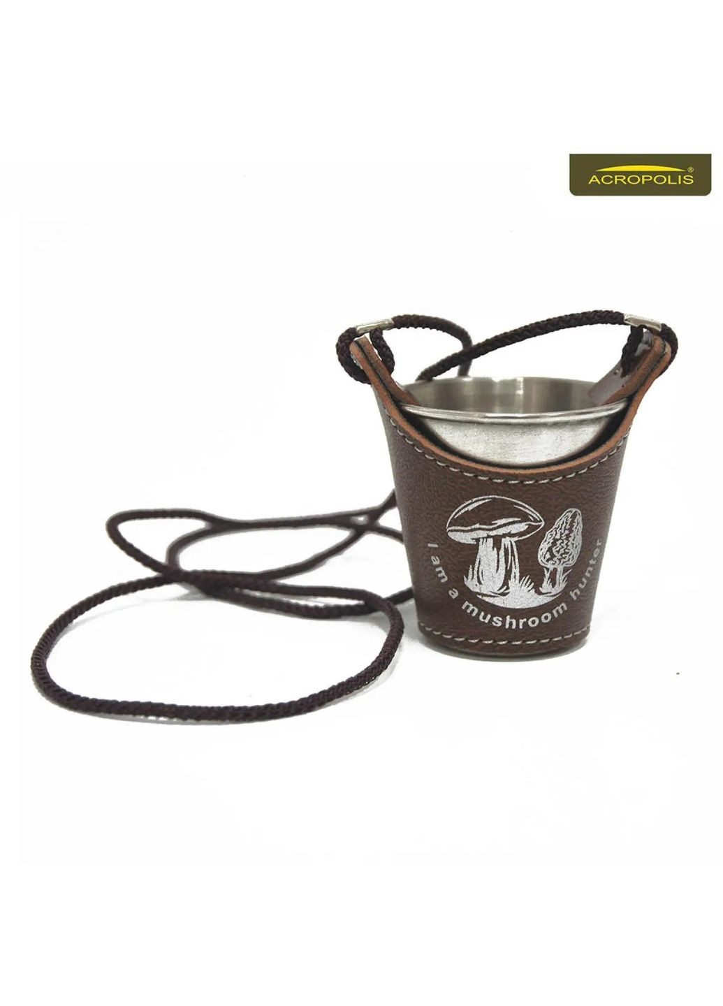 Чарка металева сувенірна в чохлі « I am a mushroom hunter», об'єм - 70мл, SHM-1zg Acropolis (329741057)