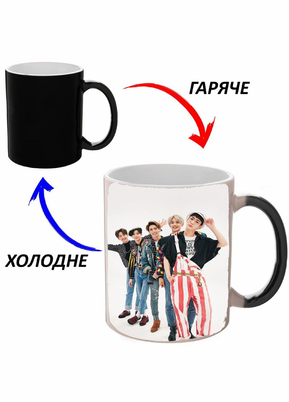 Чашка хамелон (кухоль, горнятко) SHINee K-pop #001 Чорна 330 мл No Brand (323471604)