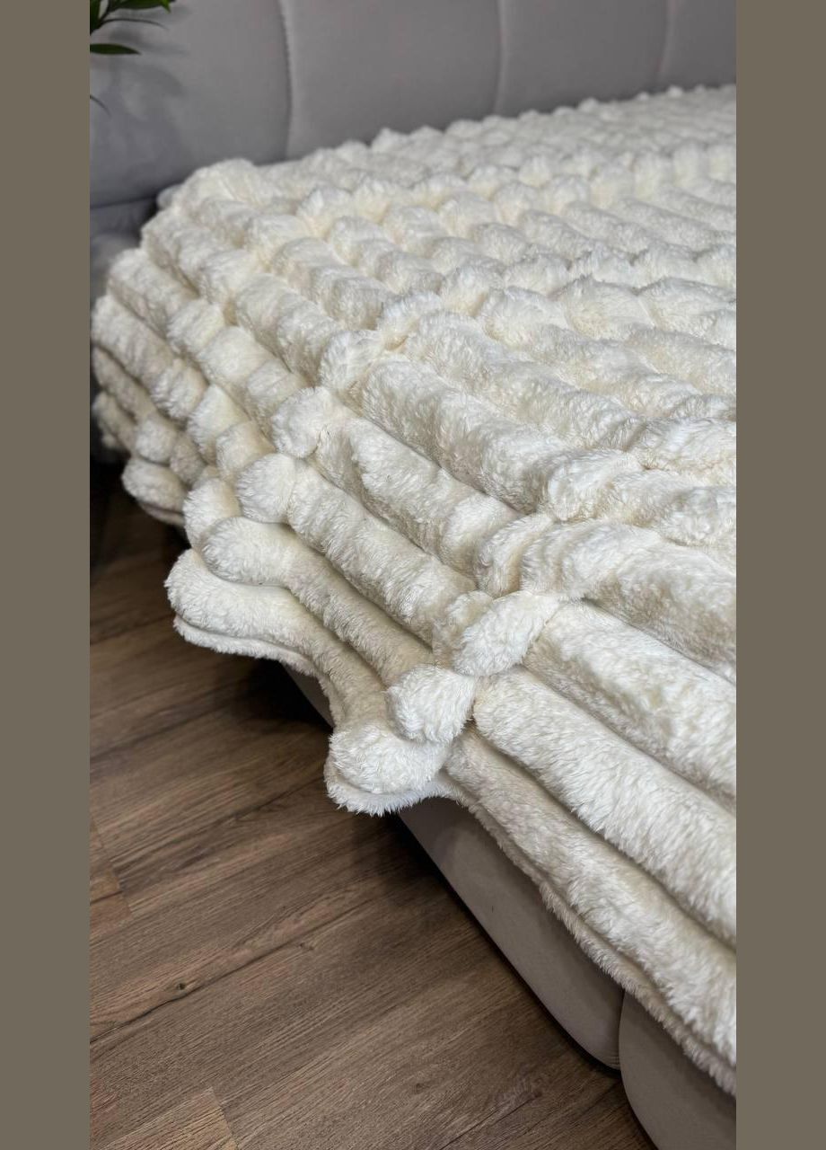 Плюшевый плед 200х230 Белый (П4К-Am-sharp-003) No Brand (316231077)