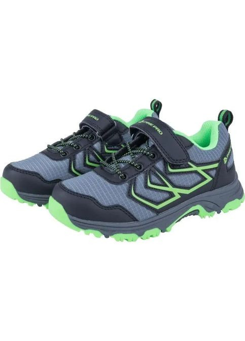 Сірі Осінні дитячі спортивні кросівки для хлопчика сіро-зелені Alpine Pro Jacobo K