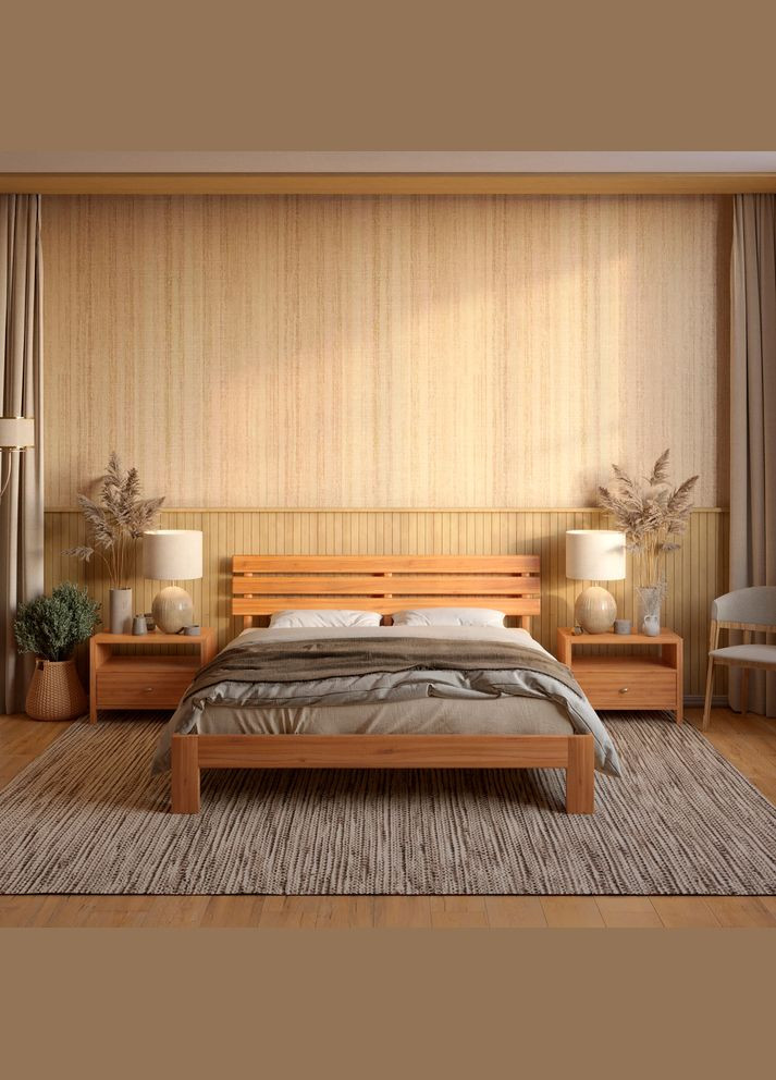 Двоспальне дерев'яне ліжко Новара 180х200 см (MBG-4062) Mebigrand (368282185)