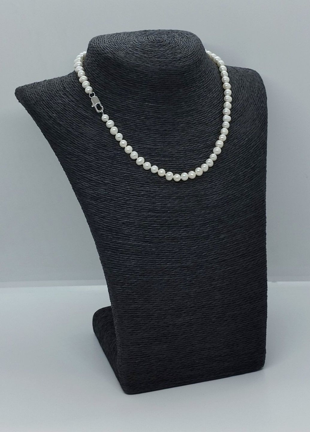 Бусы из натурального речного жемчуга белого цвета L=42 см Ø=6 мм No Brand (299153562)