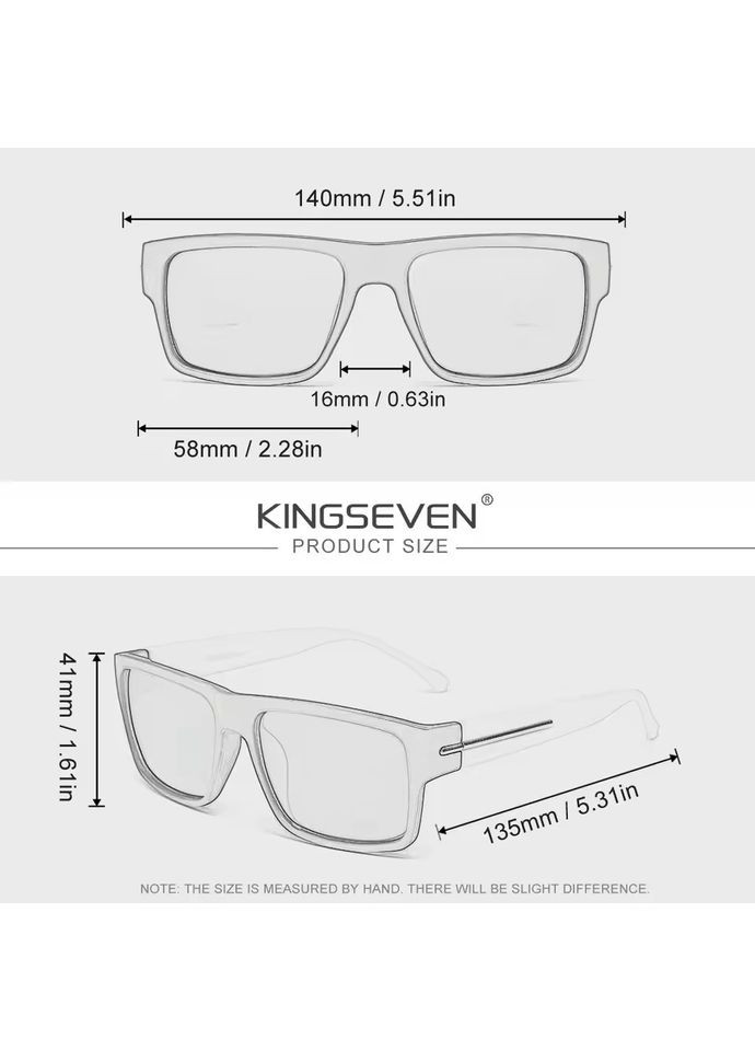Поляризационные солнцезащитные очки для женщин и мужчин 711 White Gray KINGSEVEN (364273484)