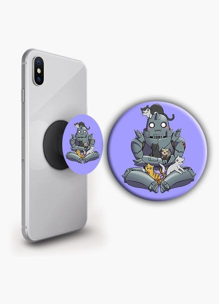 Тримач для телефону PopSockets Аніме Сталевий алхімік #07 Чорний No Brand (304505415)