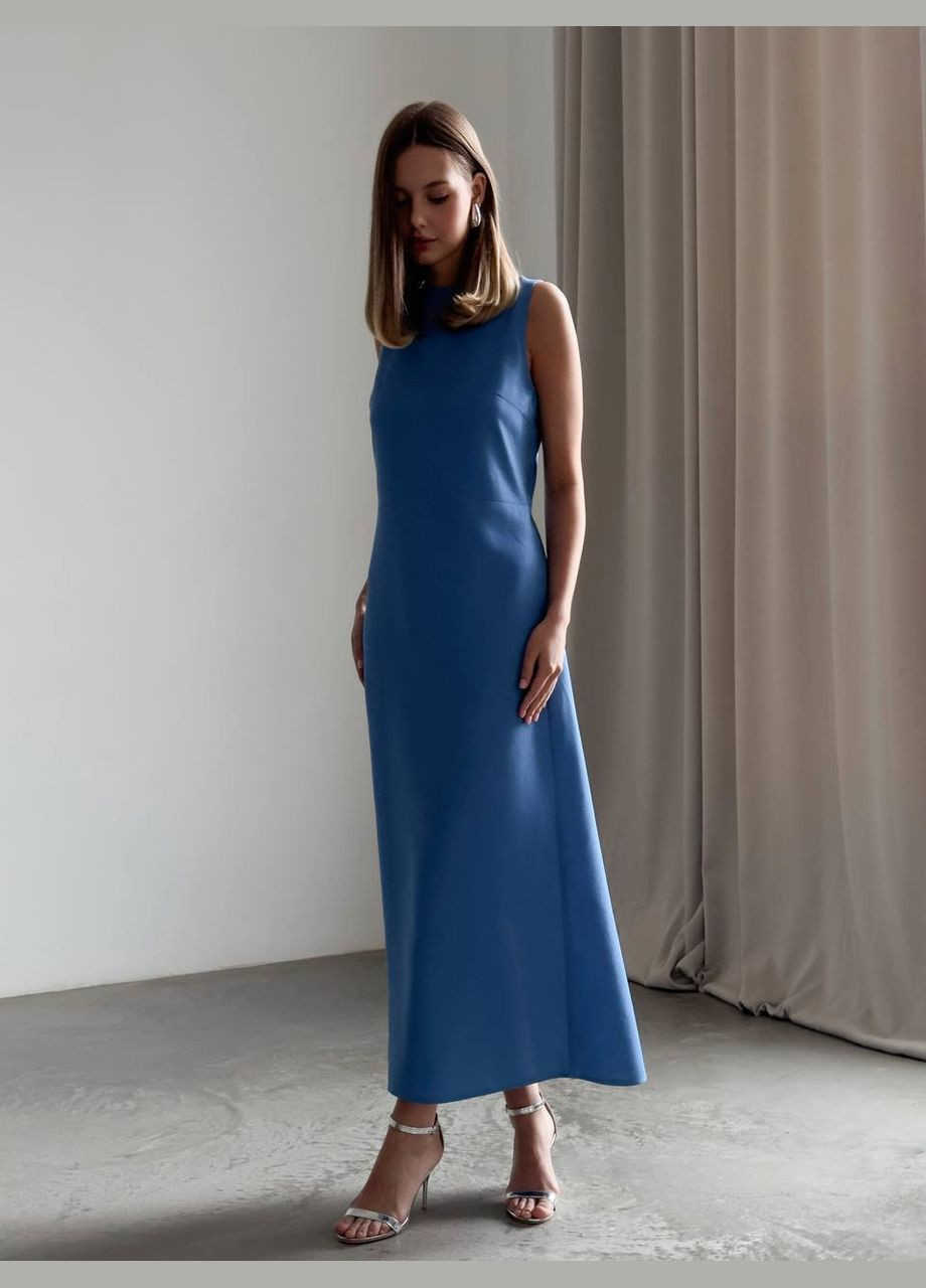 Синее кэжуал платье N.Family однотонное