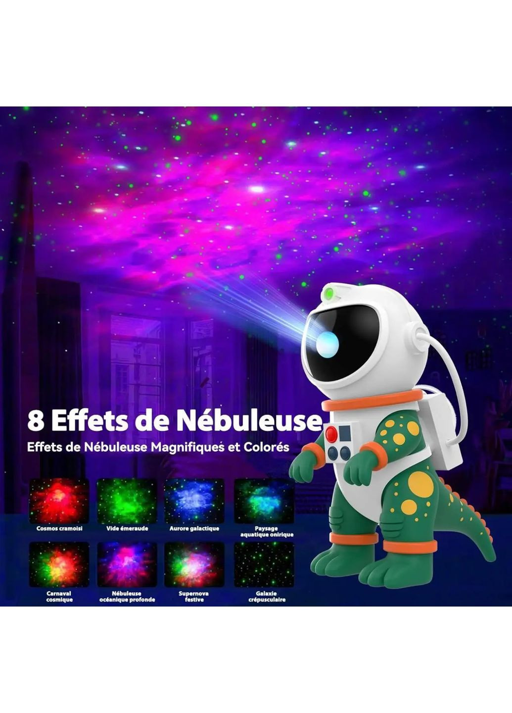 Космонавт - динозаврик 076 нічник - проектор зоряного неба Dinosaur Astronaut Space Fun Game (369979996)