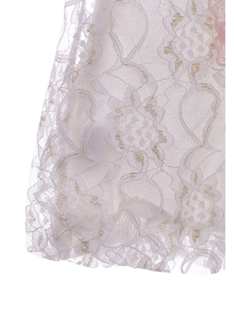 Бежевое платье летнее нарядное гипюровое с бусами молочное 80 см (38317) BABYKROHA (323469303)