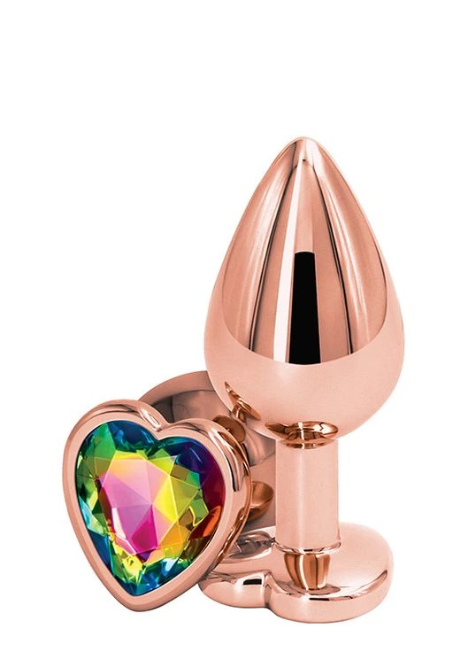Анальна пробка REAR ASSETS ROSE GOLD HEART RAINBOW, M No Brand (303902670)