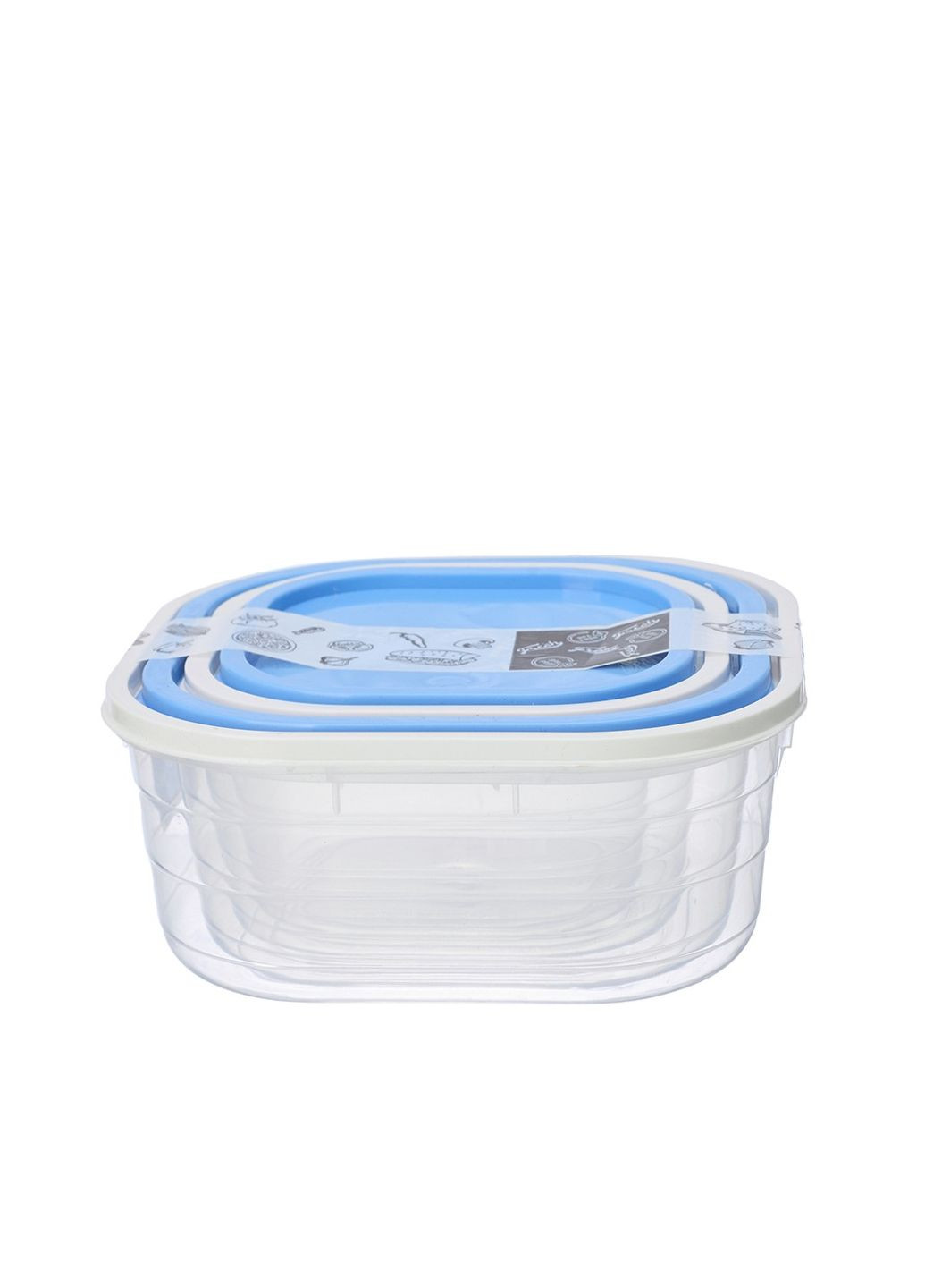 Набор квадратных контейнеров 4 шт. 360, 500,800, 1100 мл. GOLDEX (334674234)