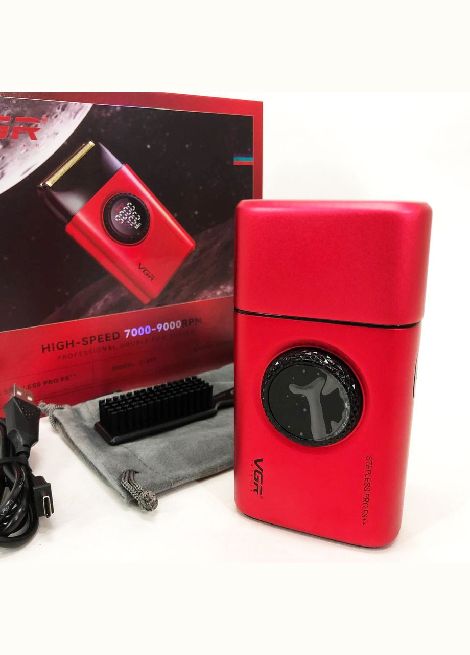 Електробритва V-377 RED шейвер, Електрична акумуляторна бритва для гоління, шейвер чоловічий VGR (364666100)
