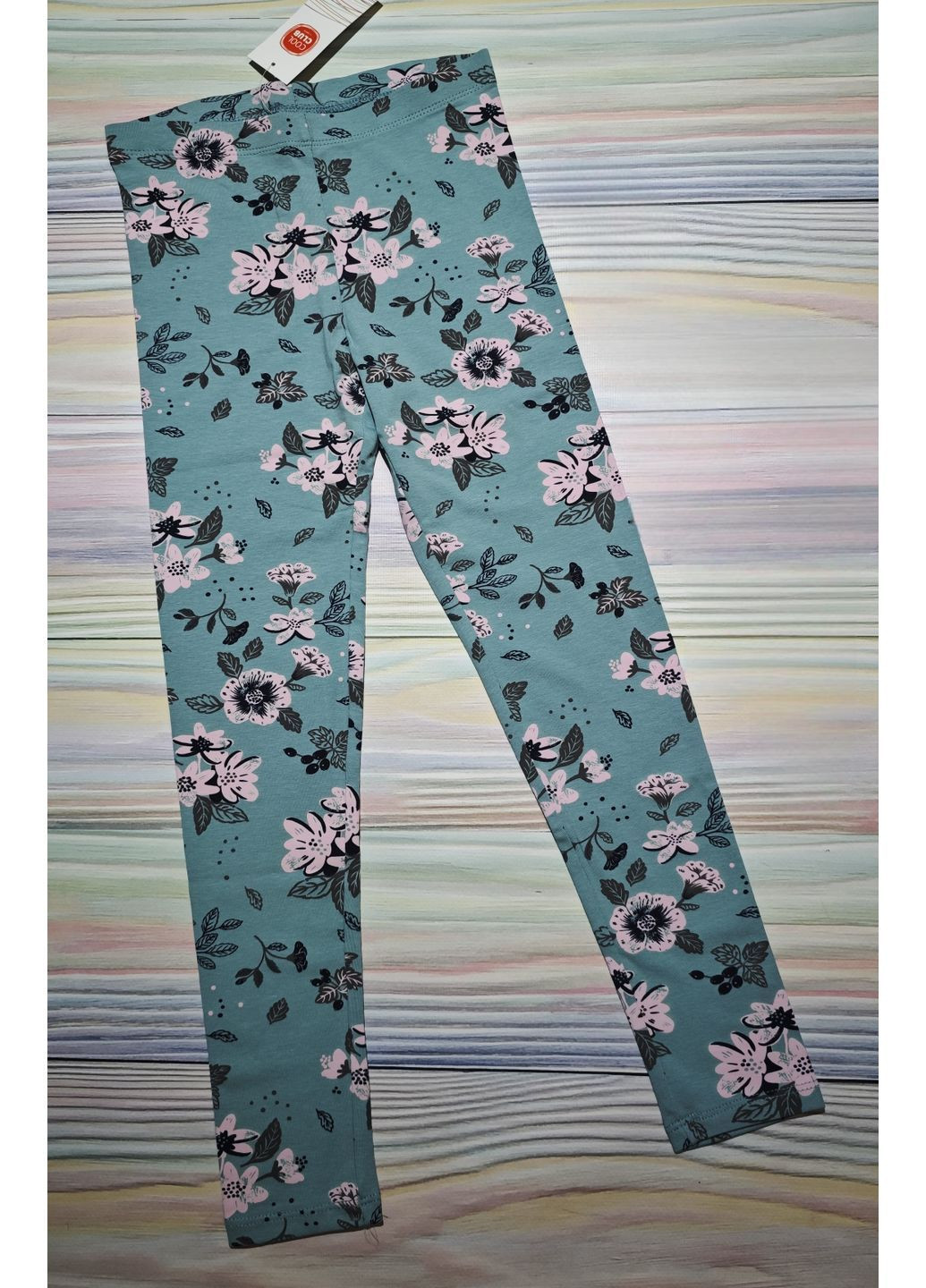 Детские лосины для девочки 134 см Мятные, с цветами Cool Club (369141302)