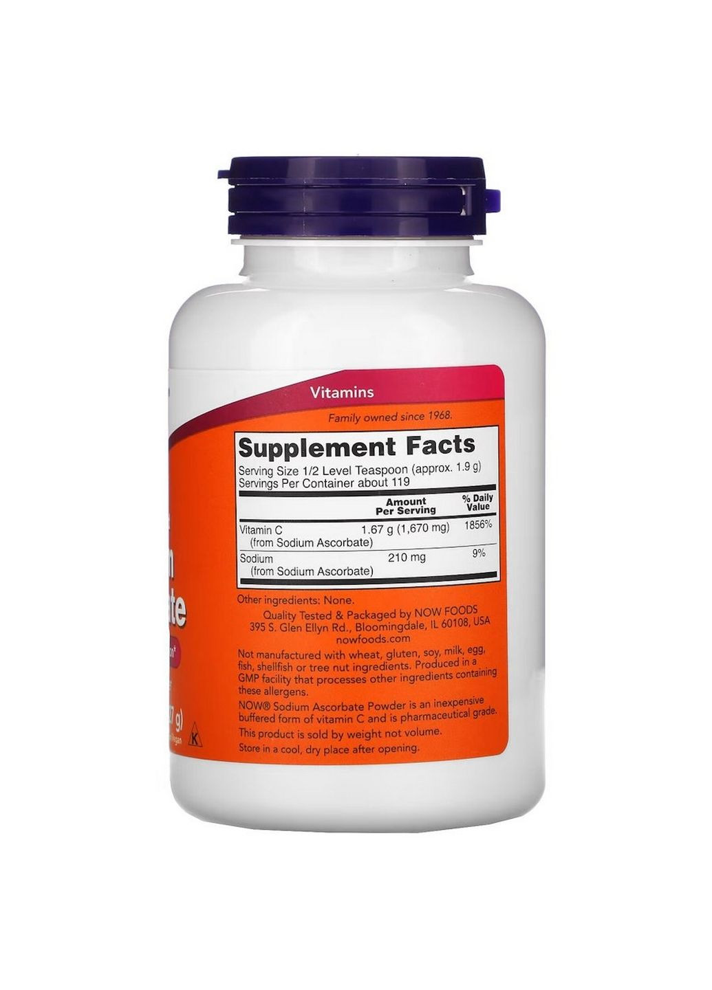 Вітаміни та мінерали Sodium Ascorbate, 227 грам Now (294929140)