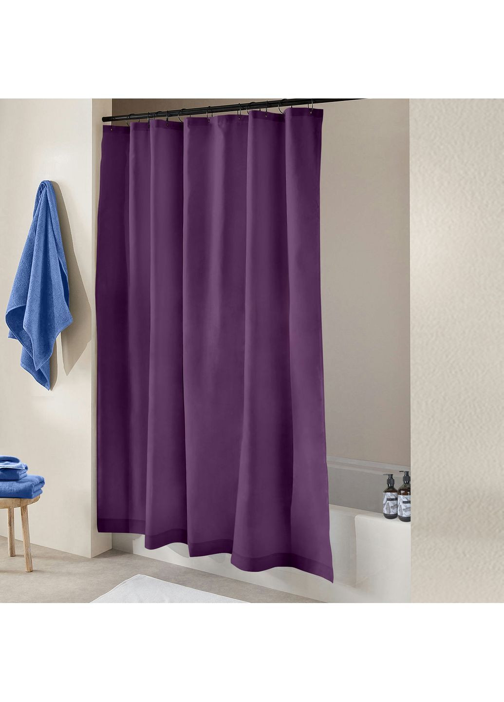 Шторка для душу та ванної INK 180x200 см Фіолетовий Cosas (372990811)
