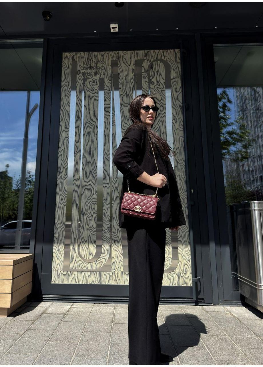 Женская сумка WOC Quilted Perfect Fit Wallet On Chain Burgundy No Brand (371188234)