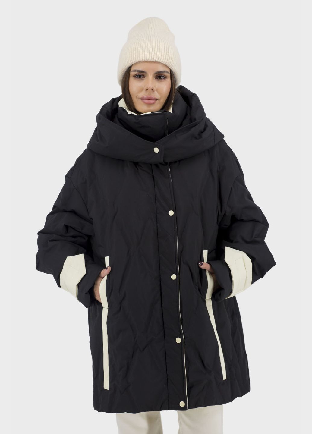 Черный демисезонный Пуховик Basic