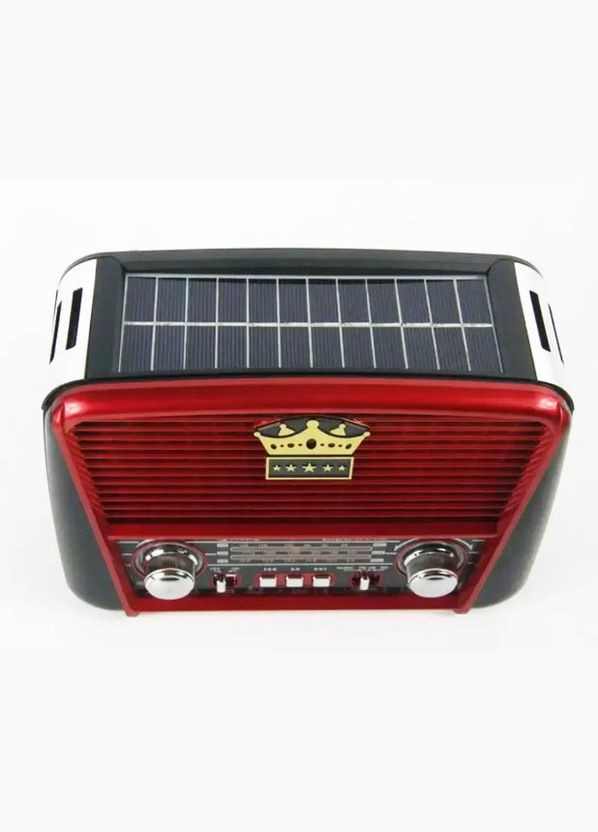 Радиоприемник RX-455S аккумуляторное радио портативная колонка с солнечной панелью Solar USB Красный Golon (316630655)