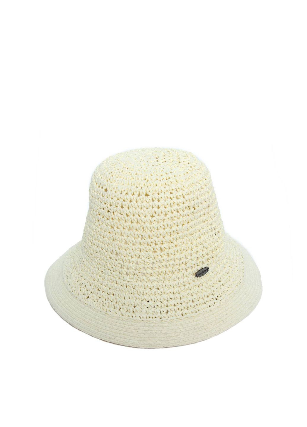 Шляпа с маленькими полями женская бумага бежевая CORA LuckyLOOK 376-442 (289478317)