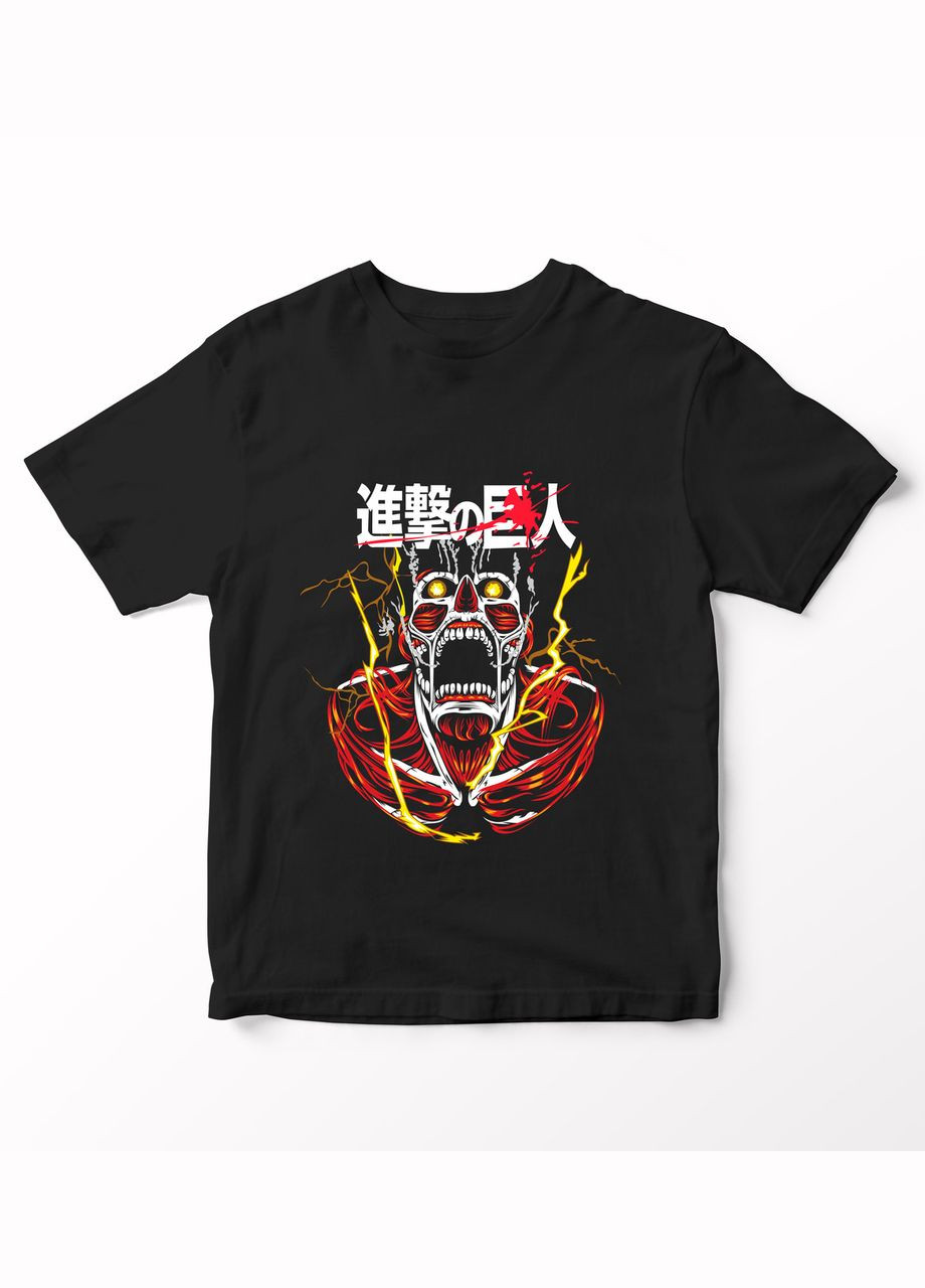 Черная футболка с аниме принтом атака титанов-7 No Brand