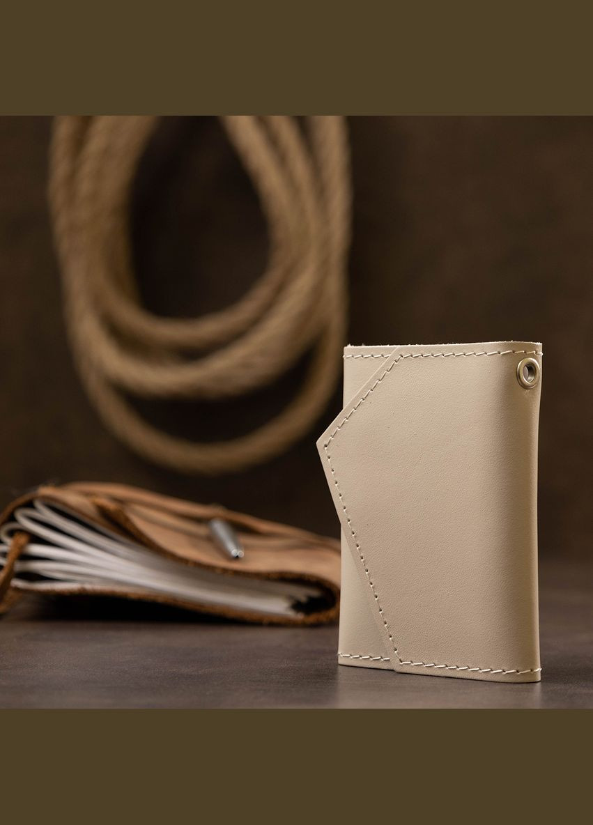 Невелика шкіряна ключниця GRANDE PELLE бежева (sku_11523) No Brand (327820322)