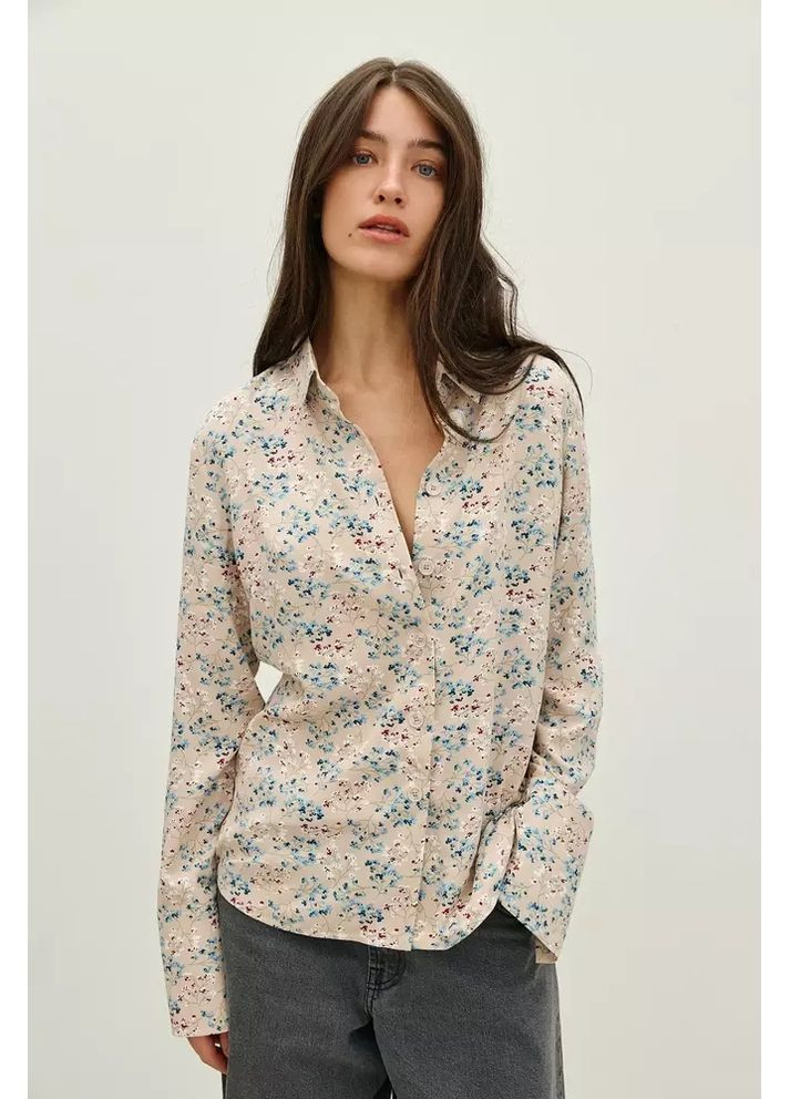 Жіноча сорочка прямого силуету з принтом MKRM4290-2 Rica Mare (368992555)