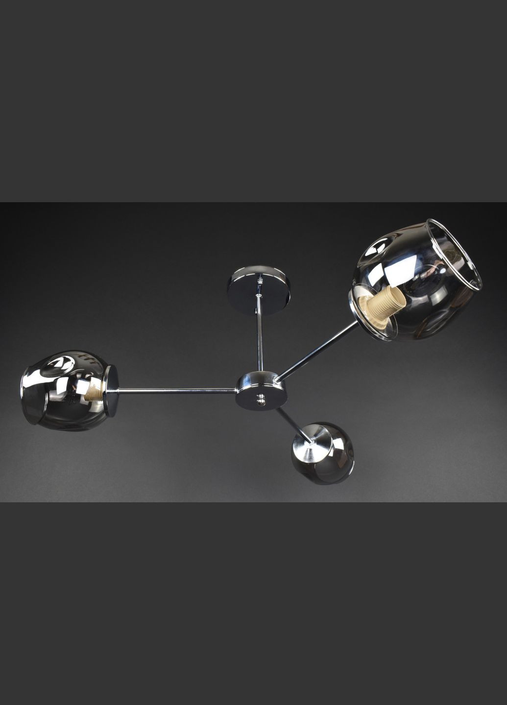 Люстра потолочная на 3 лампочки 27290 Хром 30х67х67 см. Sunnysky (364754694)