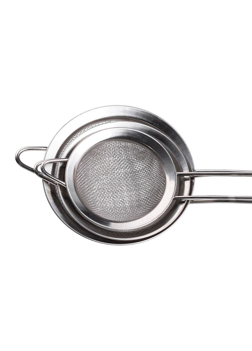 Набор ситечек 3 штуки для чая и муки из нержавеющей стали 8,10,12 см кухонные инструменты для просеивания ProDobro (364190663)