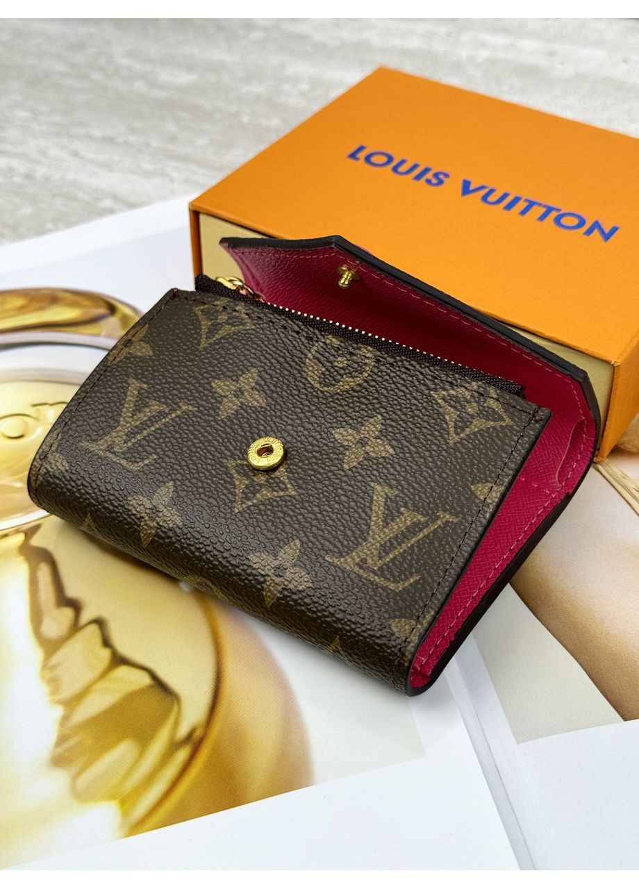 Жіночий гаманець коричневий + фуксій конверт міні No Brand (369935257)