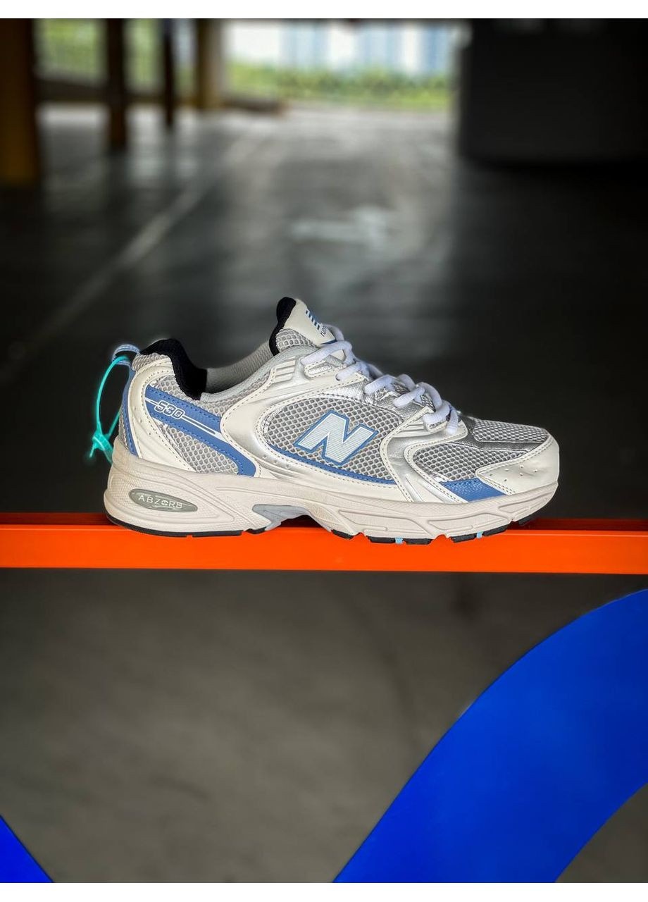 Белые демисезонные кроссовки мужские new balance 530 steel blue mr530kc нью беланс 530 No Brand