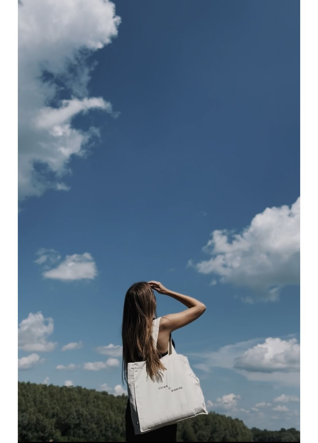 Шоппер "Living is winning" Бежевый MLK Шопер (351386159)