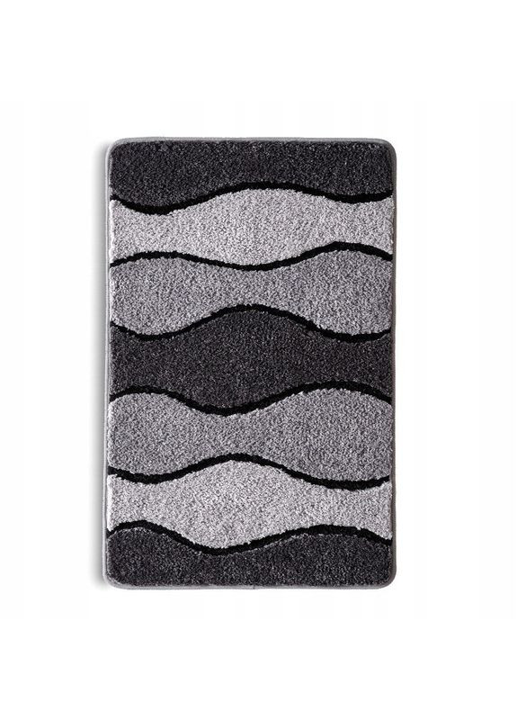 Коврик для ванной и душа коврик для ног в ванную комнату,микрофибра,атискользящий 50х80 см,серые волны No Brand (346531652)