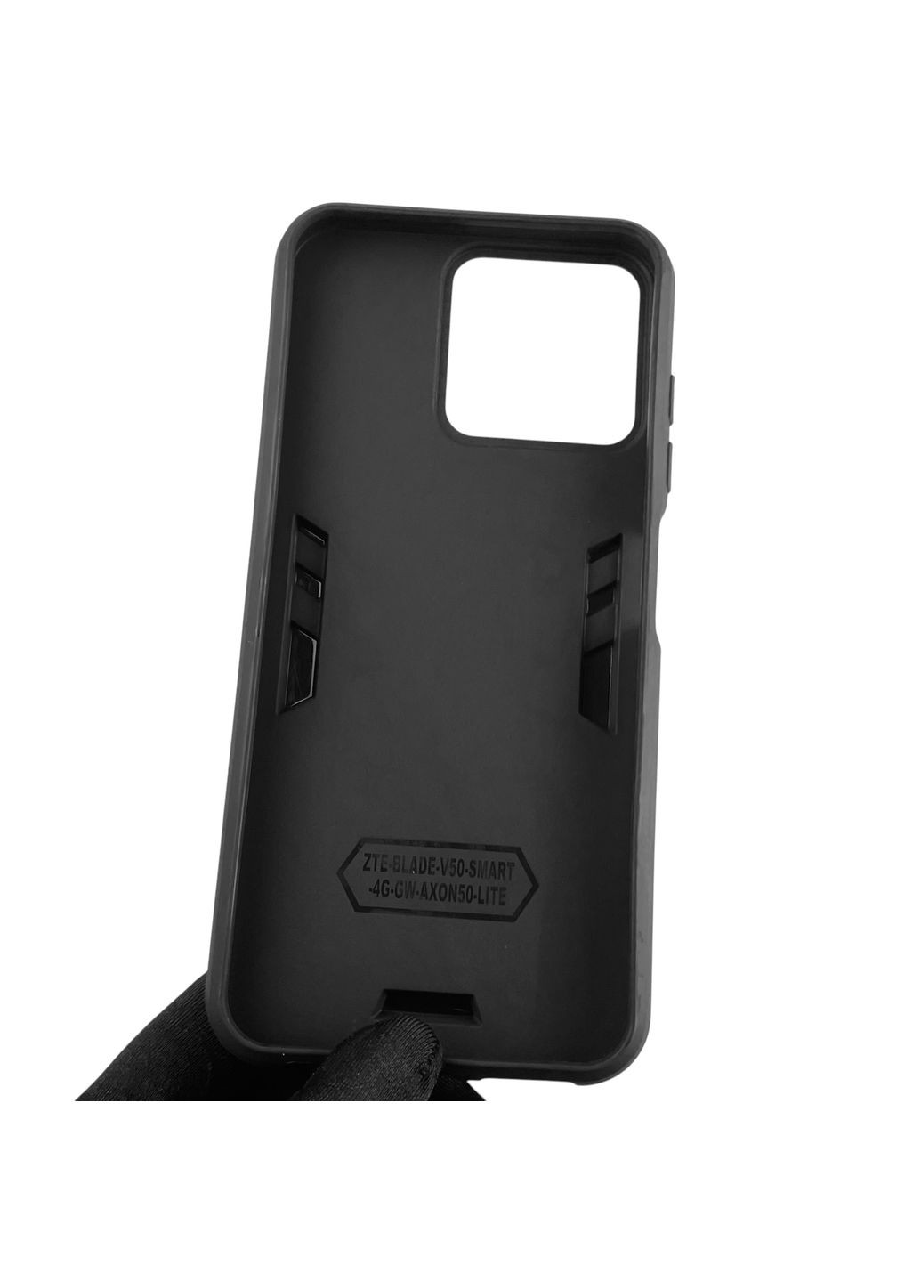 Чехол для телефона Blade V50 Design (8050) бронированный с кольцом на зте блейд в50 дизайн чёрный ZTE (366230609)