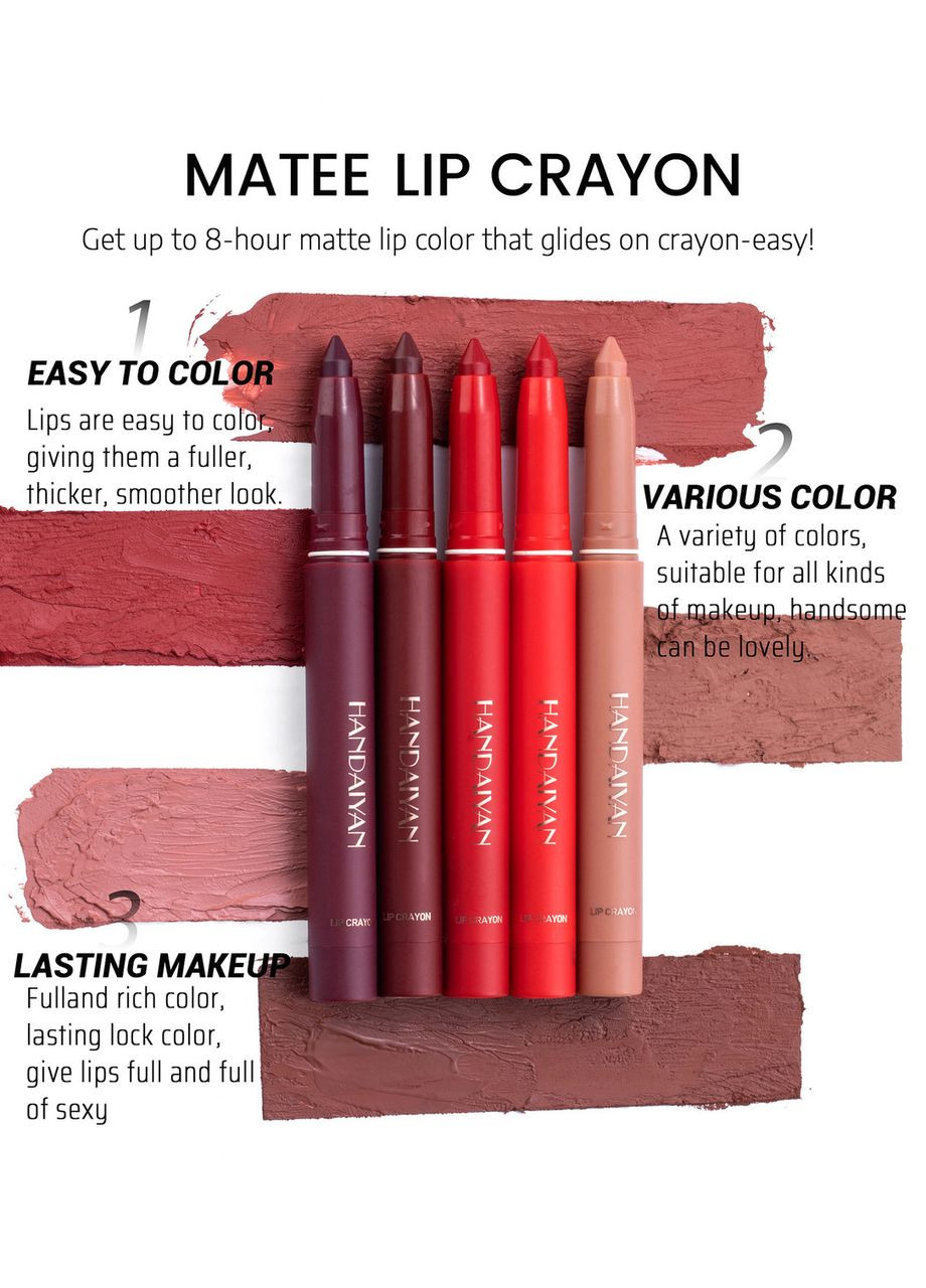 Матовая помада карандаш для губ Matte Lip Crayon 10 Rust Handaiyan (314933580)