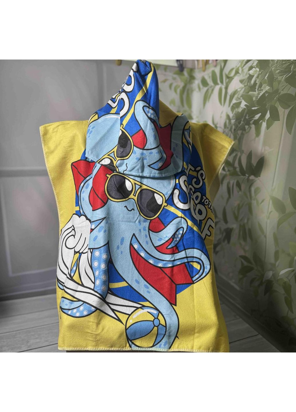 Дитяче пляжне пончо Восьминіг Colorful комбінований