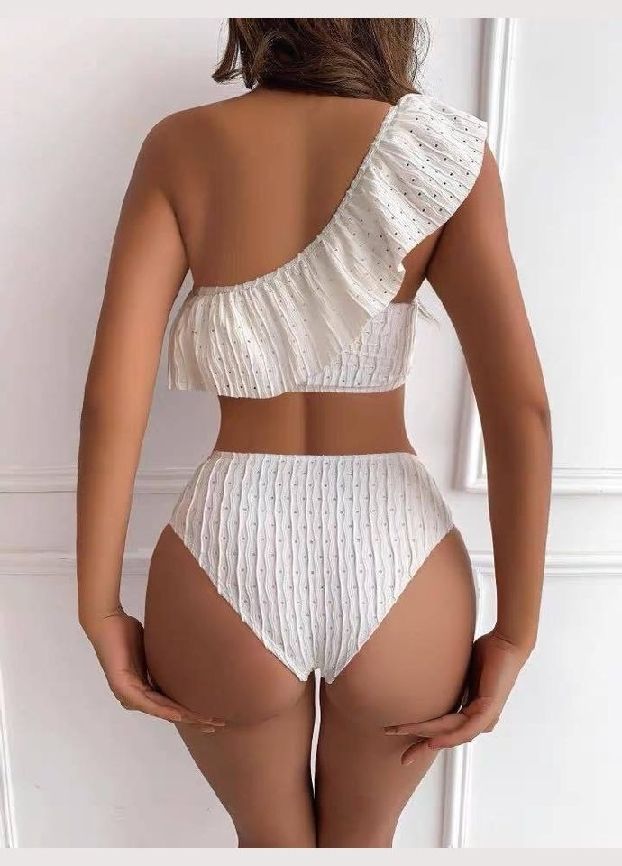 Молочний літній купальник роздільний бандо, No Brand